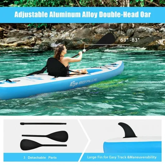 10.8'  Inflatable Kayak Set K1 1-Person Sit-On-Top Kayak with Oars-Blue