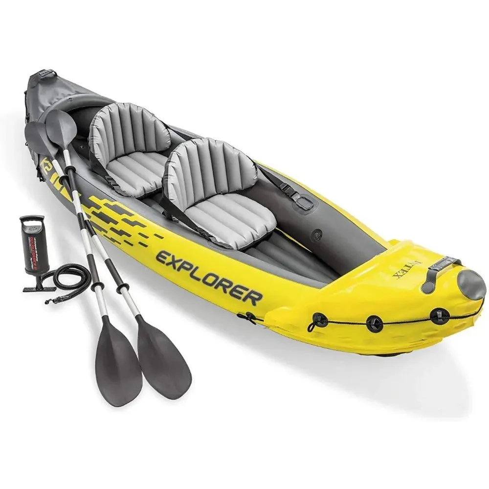 68307EP Explorer K2 Inflatable Kayak Set: Includes Deluxe 86in Aluminum Oars