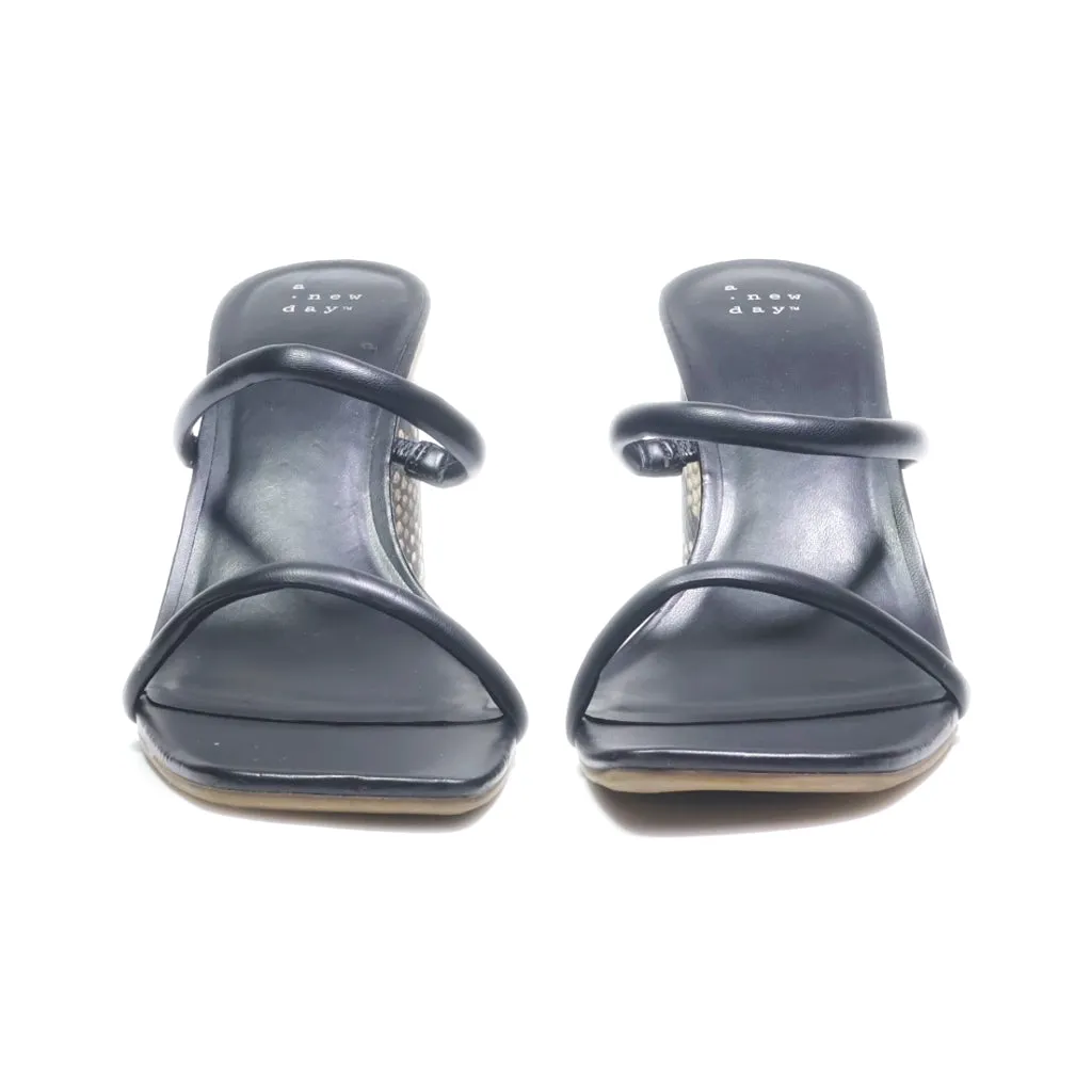 A New Day High-Heel Sandals Leather Black Colour For Women