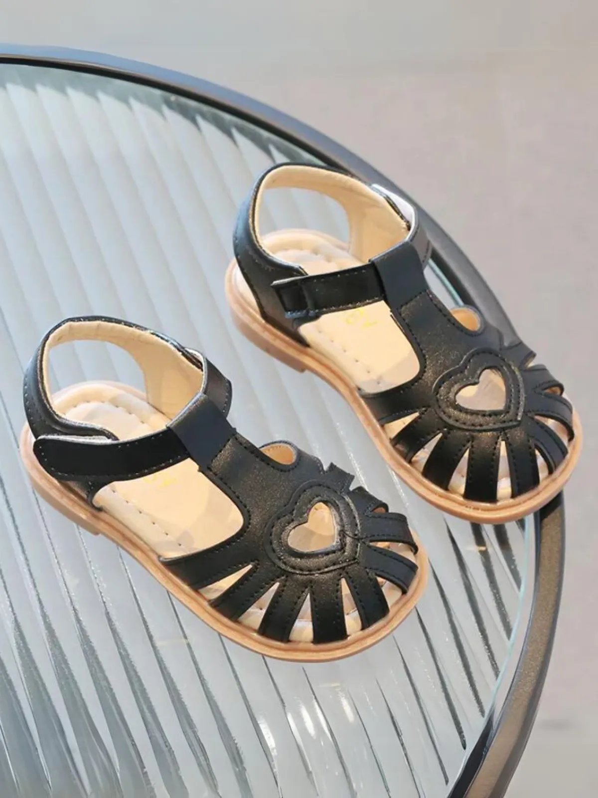 Adorable Girls Heart-Cutout Sandals By Liv and Mia