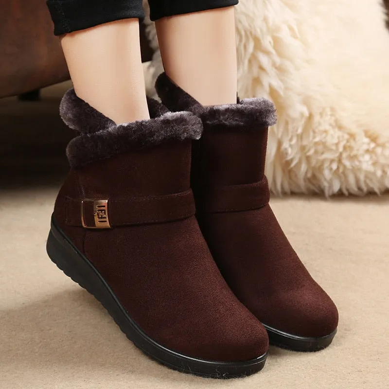 Amozae-Back to College Winter ankle boots women shoes 2024 new fashion non-slip warm plush zipper Casual shoes woman snow boots Dropshipping