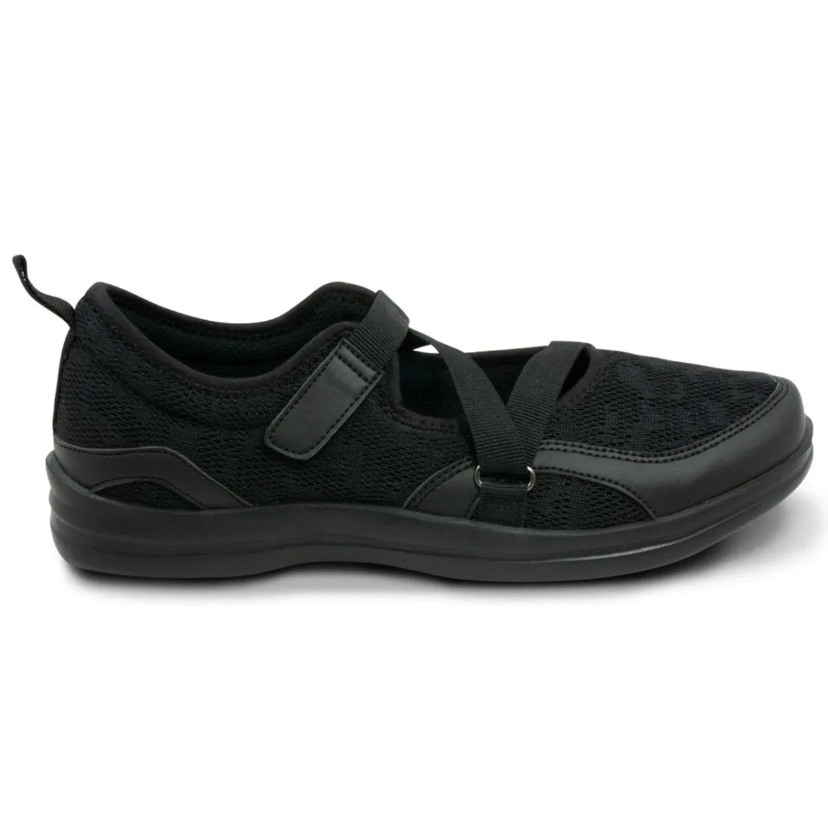 Apex A600w Orthopedic Mesh Mary Jane Women's Casual Shoe In Black