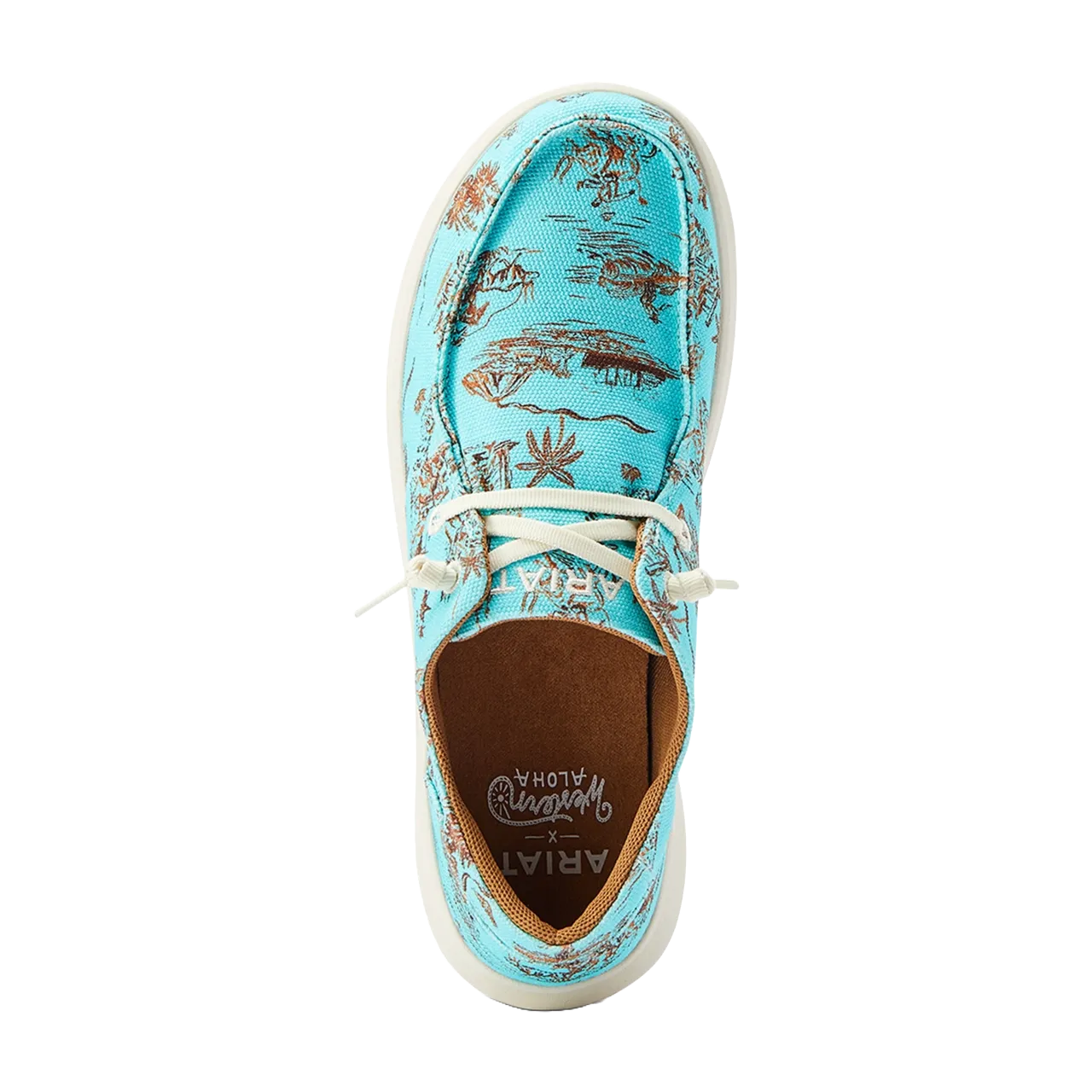 Ariat Ladies Hilo Western Aloha Turquoise Paniolo Print Shoes 10044520