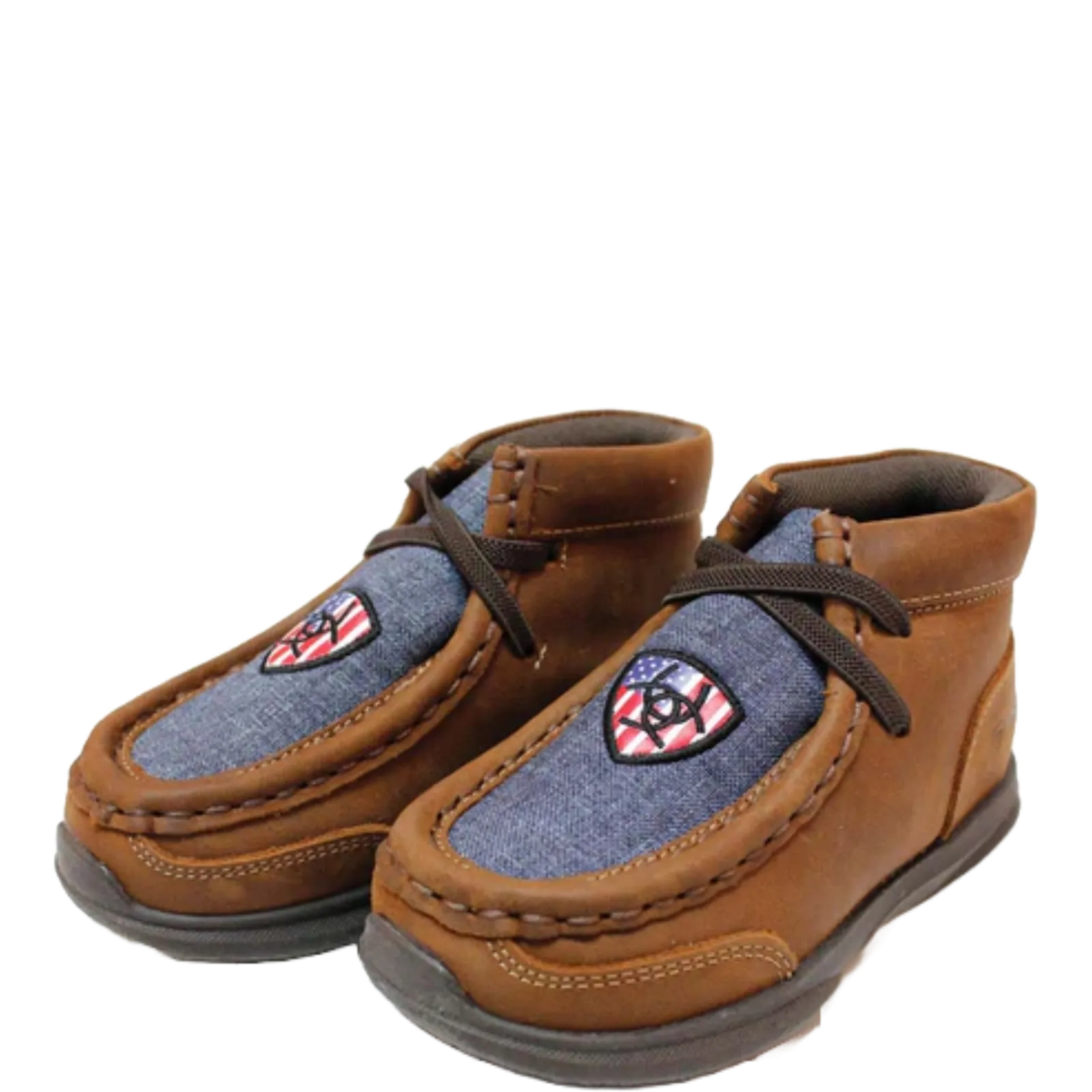 Ariat Toddler Boy's Lil Stomper USA Brown Shoes A443001602