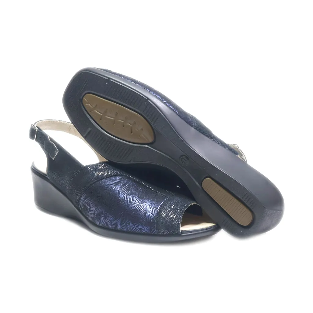 Artika Flat Sandals Leather Blue Colour For Women