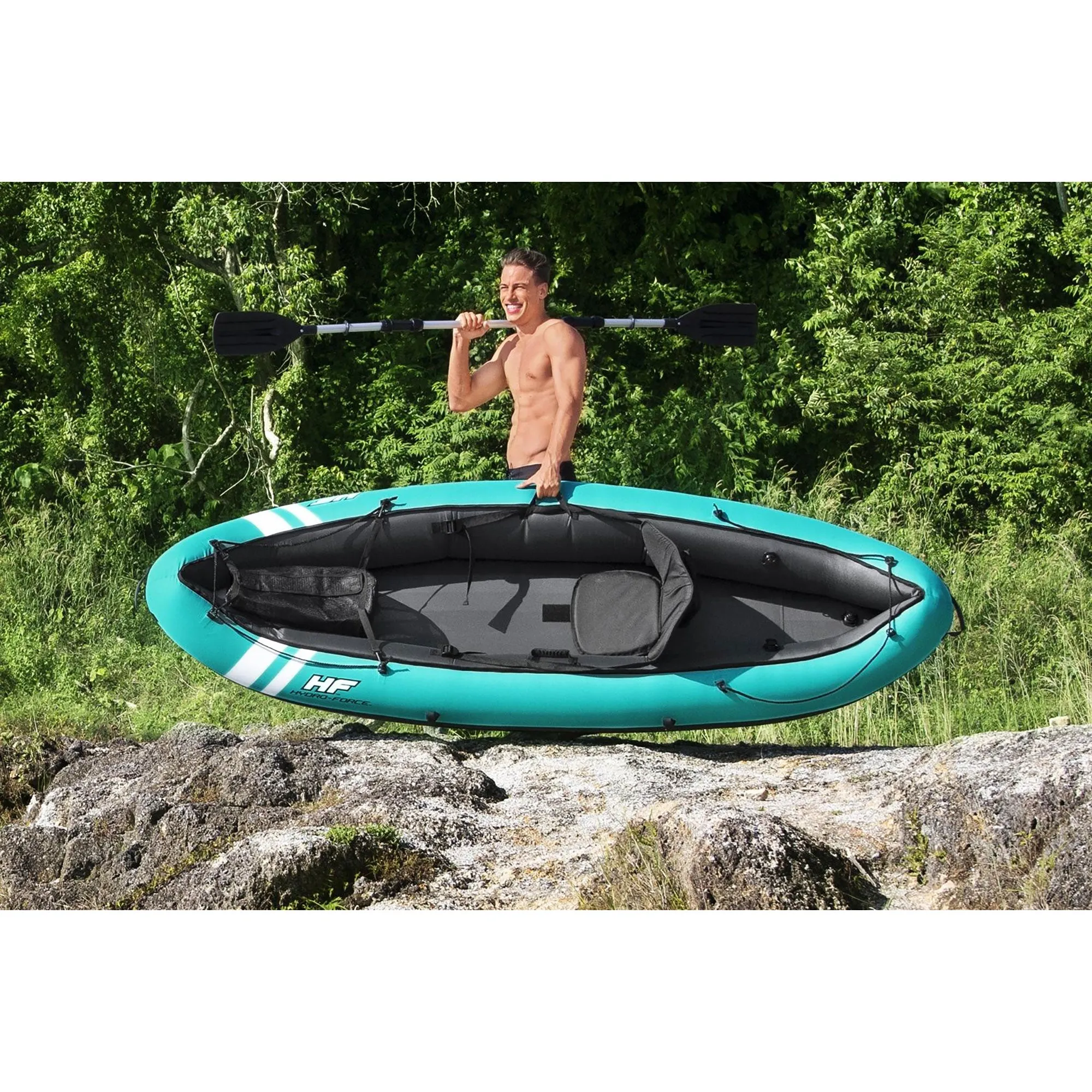 Bestway Hydro-Force Ventura 9' Single Person Inflatable Kayak Set with Paddle