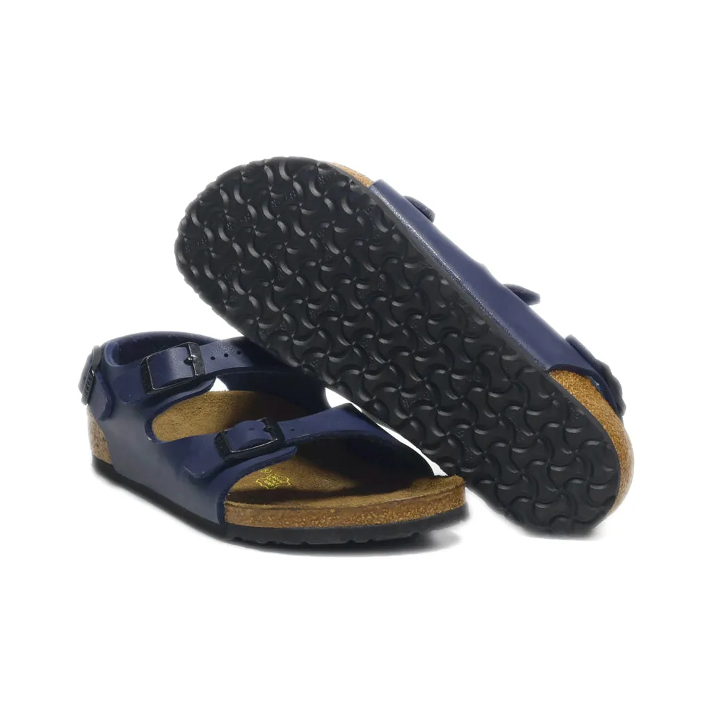 Birkenstock Flat Sandals Leather Blue Colour For Kids