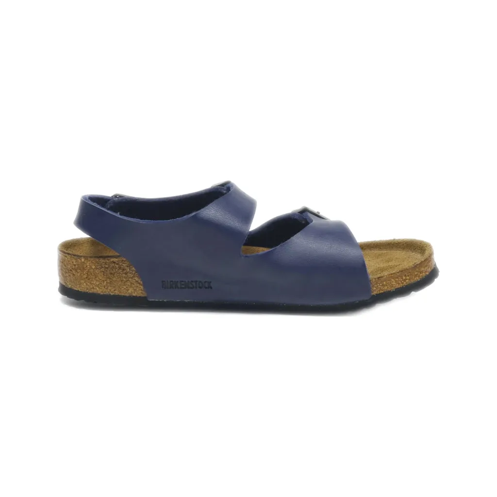 Birkenstock Flat Sandals Leather Blue Colour For Kids