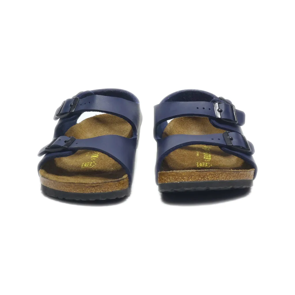 Birkenstock Flat Sandals Leather Blue Colour For Kids