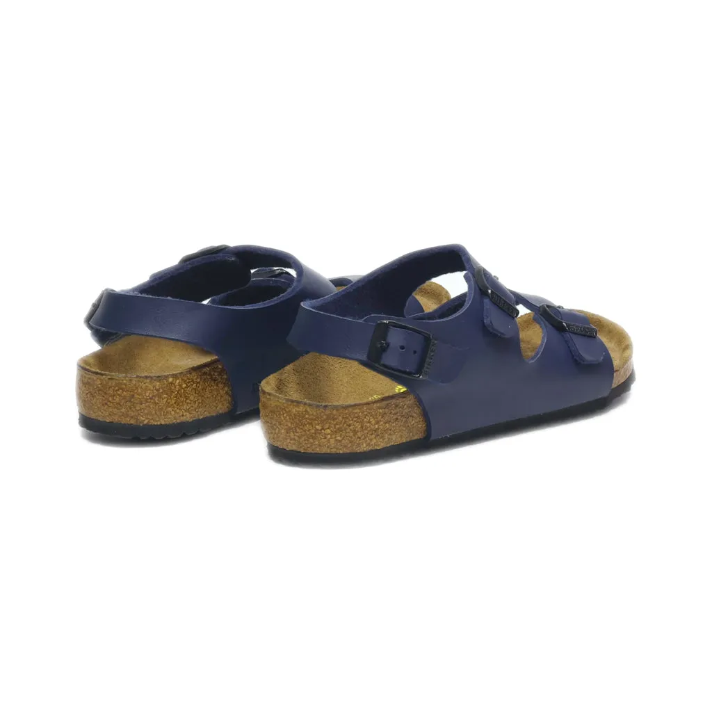 Birkenstock Flat Sandals Leather Blue Colour For Kids