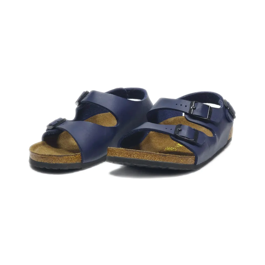 Birkenstock Flat Sandals Leather Blue Colour For Kids