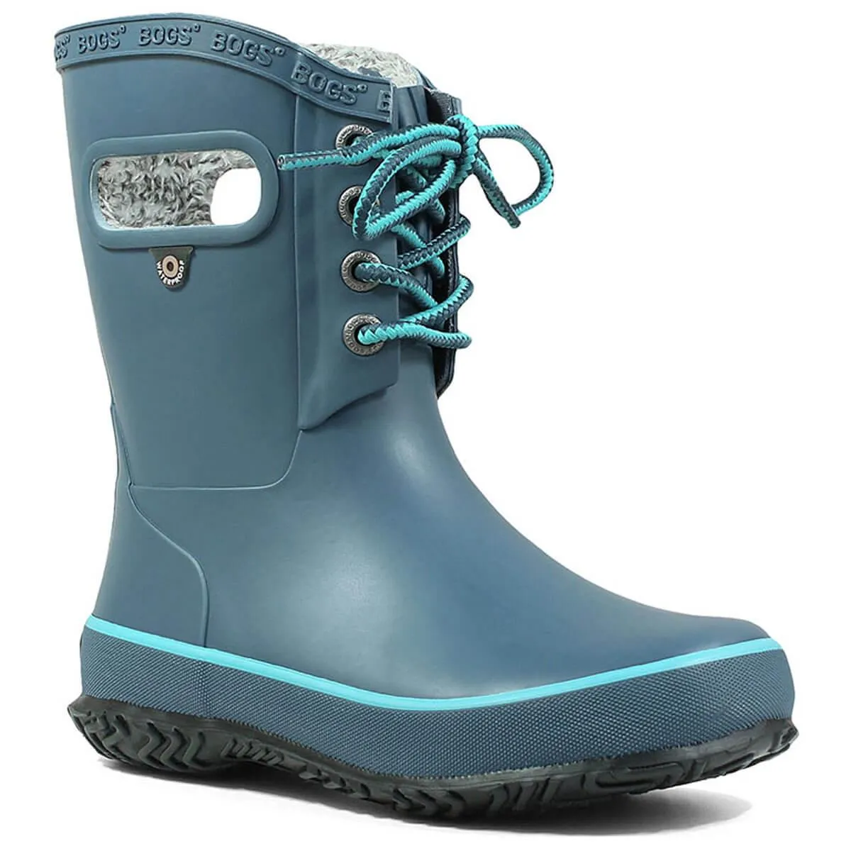 Bogs Kids' Insulated Rain Boots - Amanda Plush, Legion Blue, Size 1 | 72454-423-010