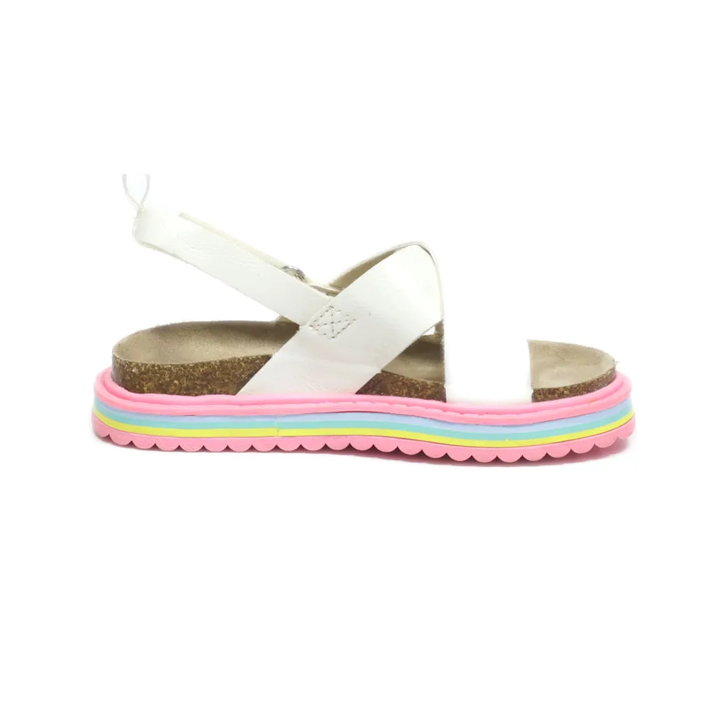 Carter'S Cindy Flat Sandals Leather White Colour For Kids