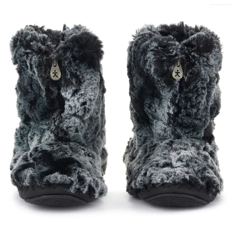 Cole - Short Luxury Faux Fur Boot - Black Wolf