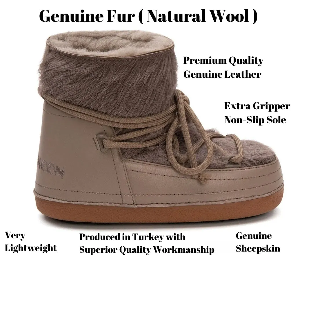 Cool Moon Women's Genuine Fur Snow Boot SCB 251316 Mink