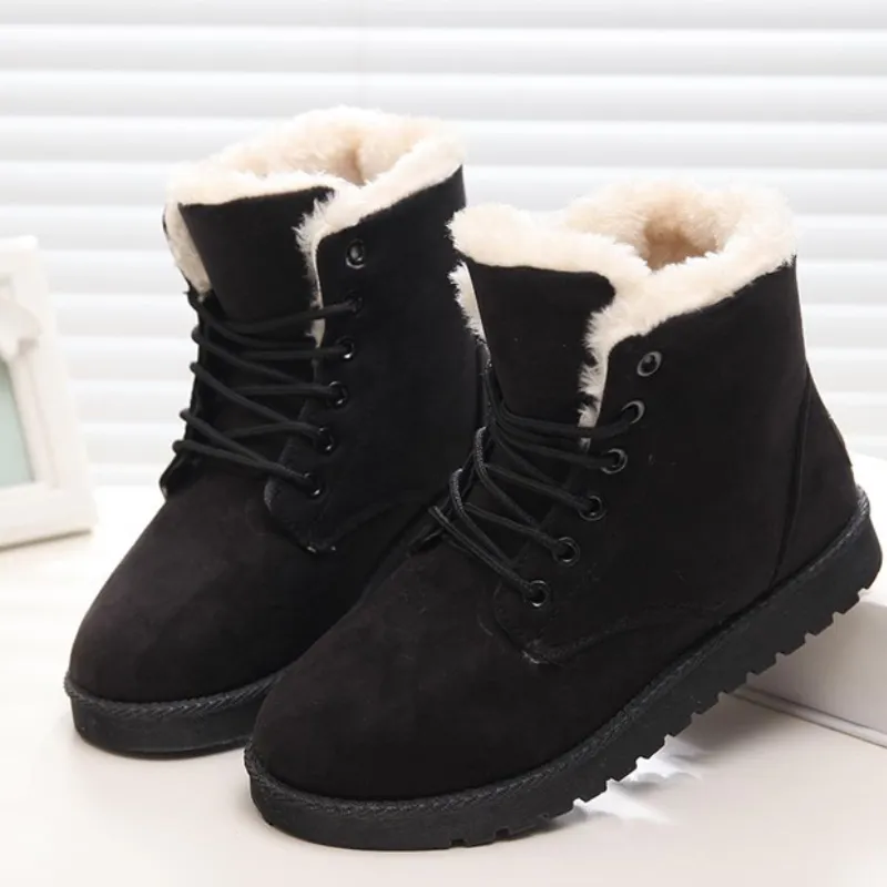 Cozy Winter Lace Up Boots