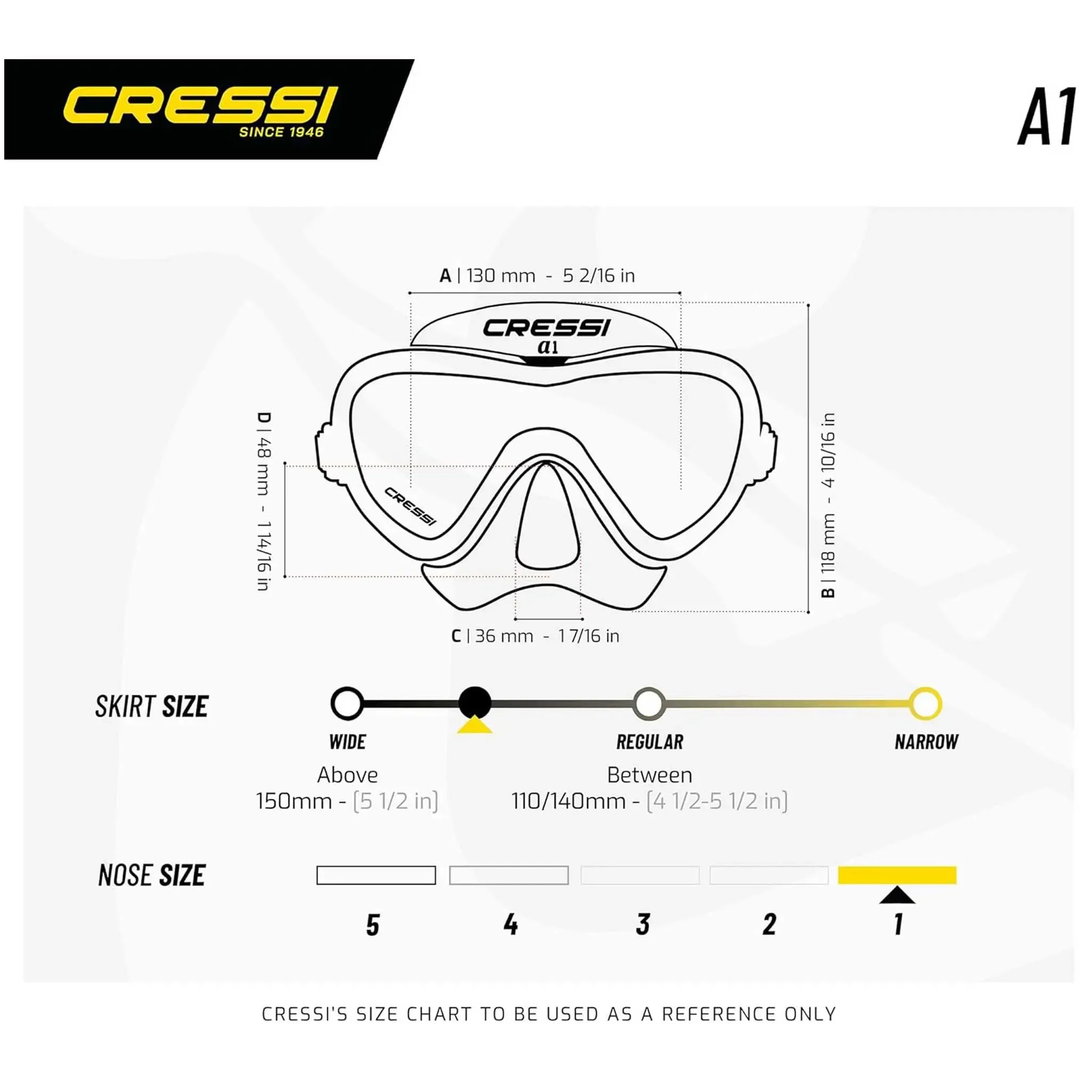 Cressi A1 Anti-Fog Dive Mask