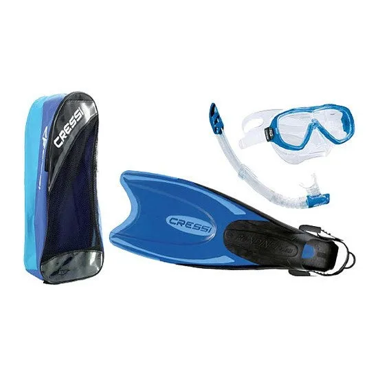 Cressi Palau Long Fins Snorkel Mask Bag Set