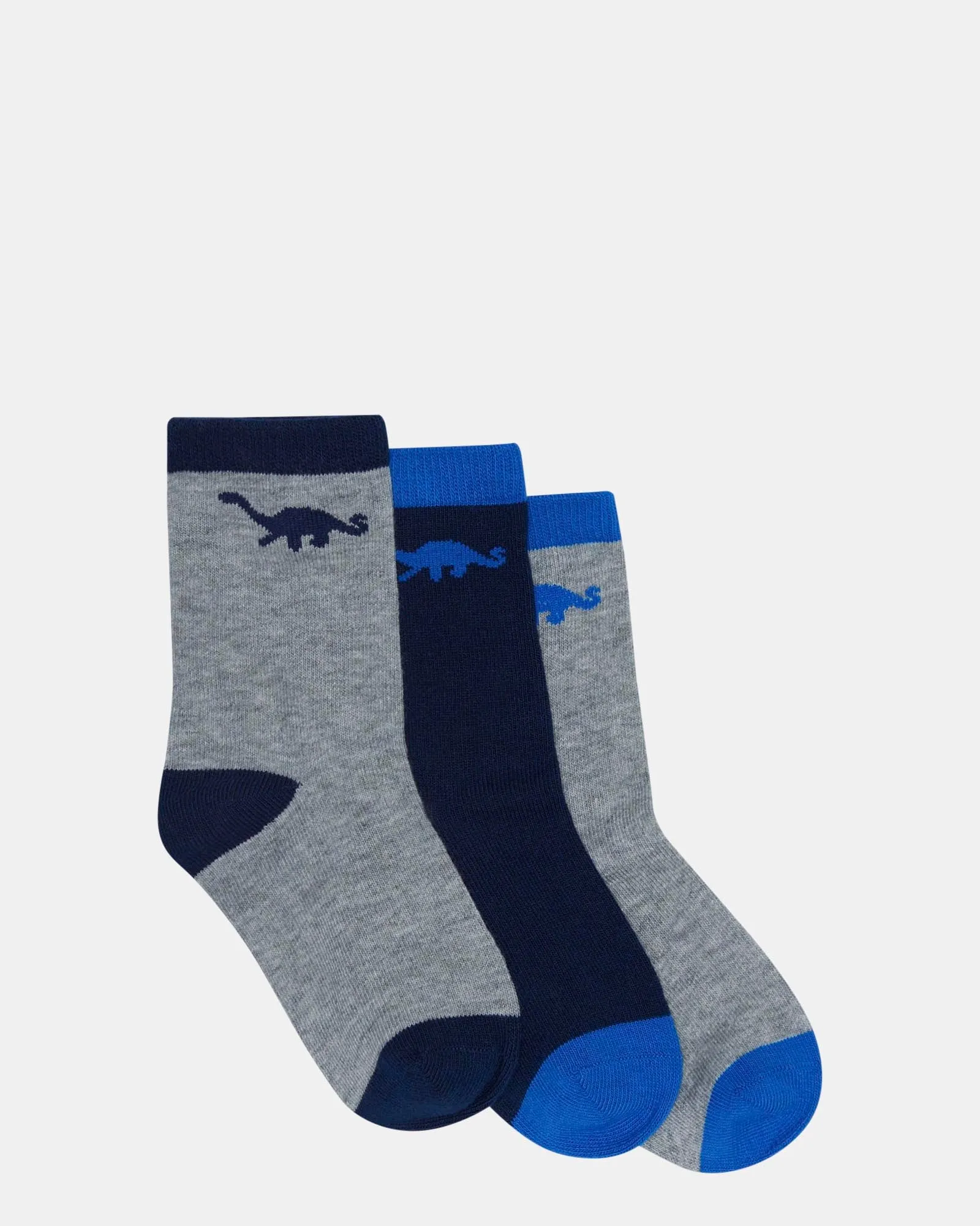 Dinosaur Crew 3 Pack Navy/Grey