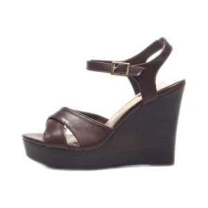 Dorothy Perkins Wedge Sandals Leather Brown Colour For Women