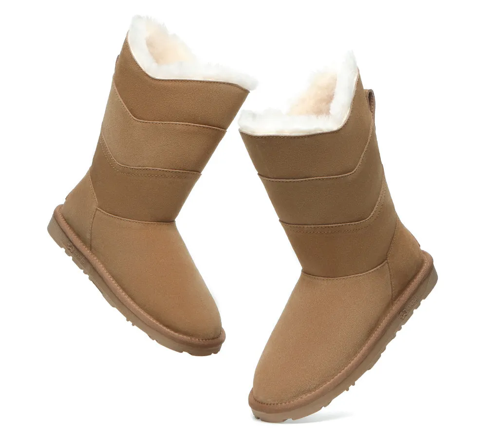 EVERAU® UGG Boots Women Premium Australian Sheepskin Wool Tall Swanston 3 Panel