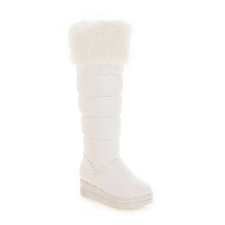 Fur Platform Snow Boots Knee High Boots for Women 5971