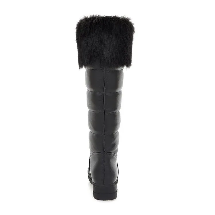 Fur Platform Snow Boots Knee High Boots for Women 5971