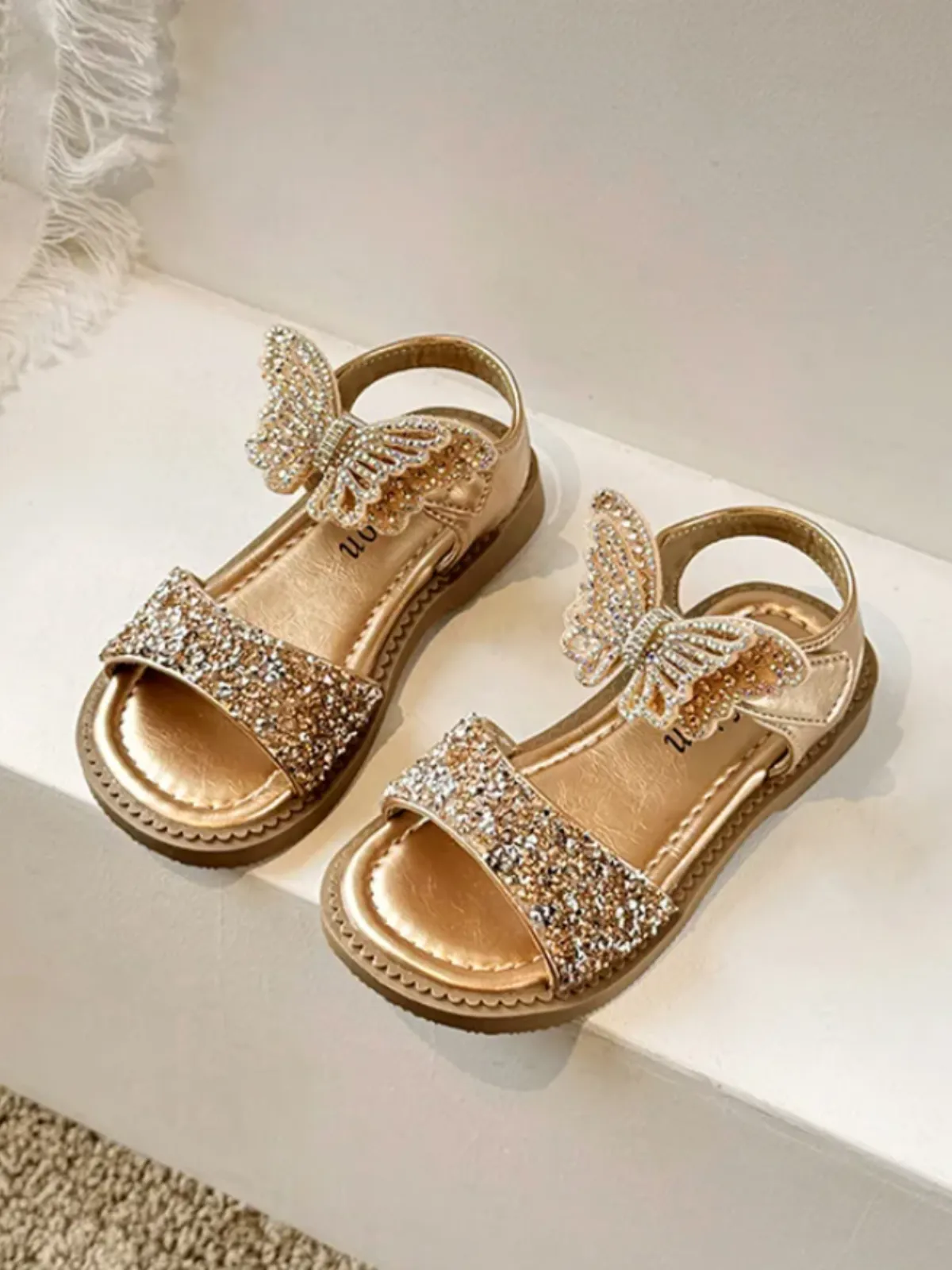 Girls Glitter Butterfly Sandals by Liv and Mia