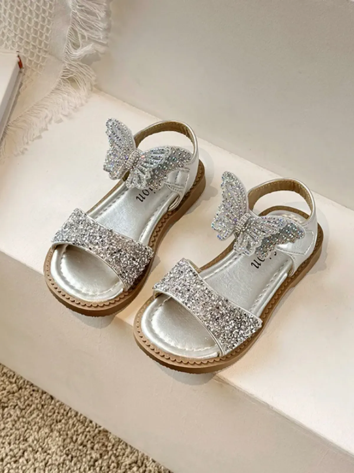 Girls Glitter Butterfly Sandals by Liv and Mia