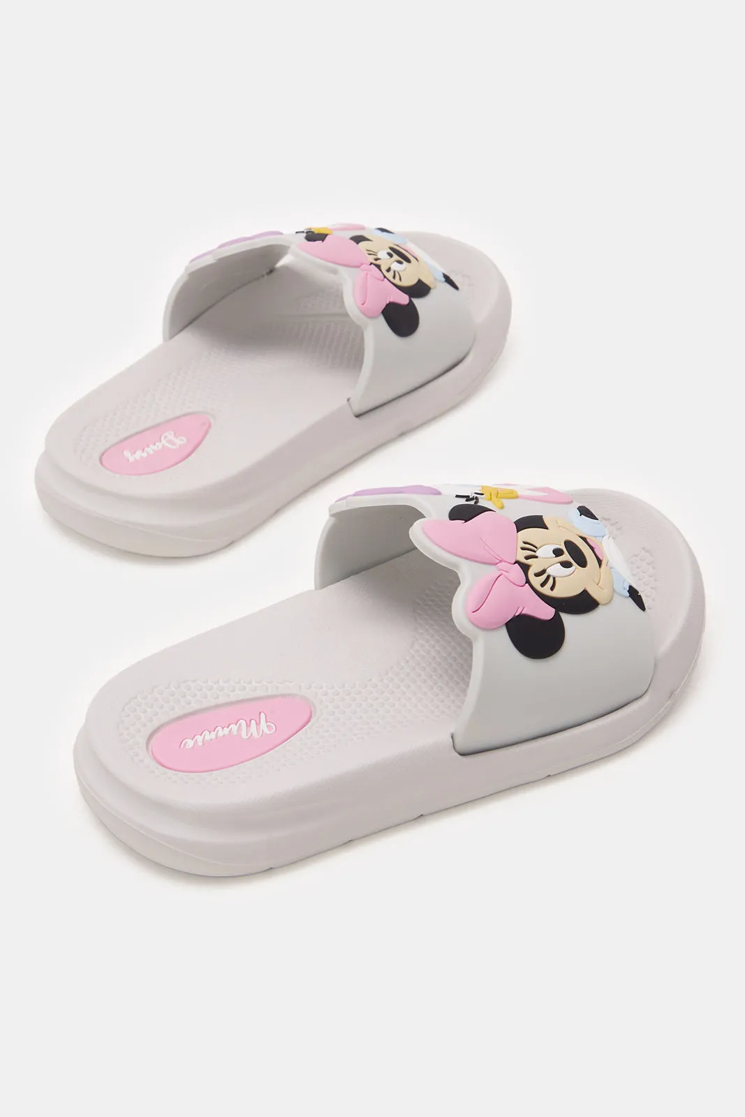 Girls Grey Minnie & Daisy Slide