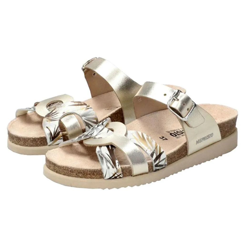 Helma Metallic Leather Women's Slide Sandals