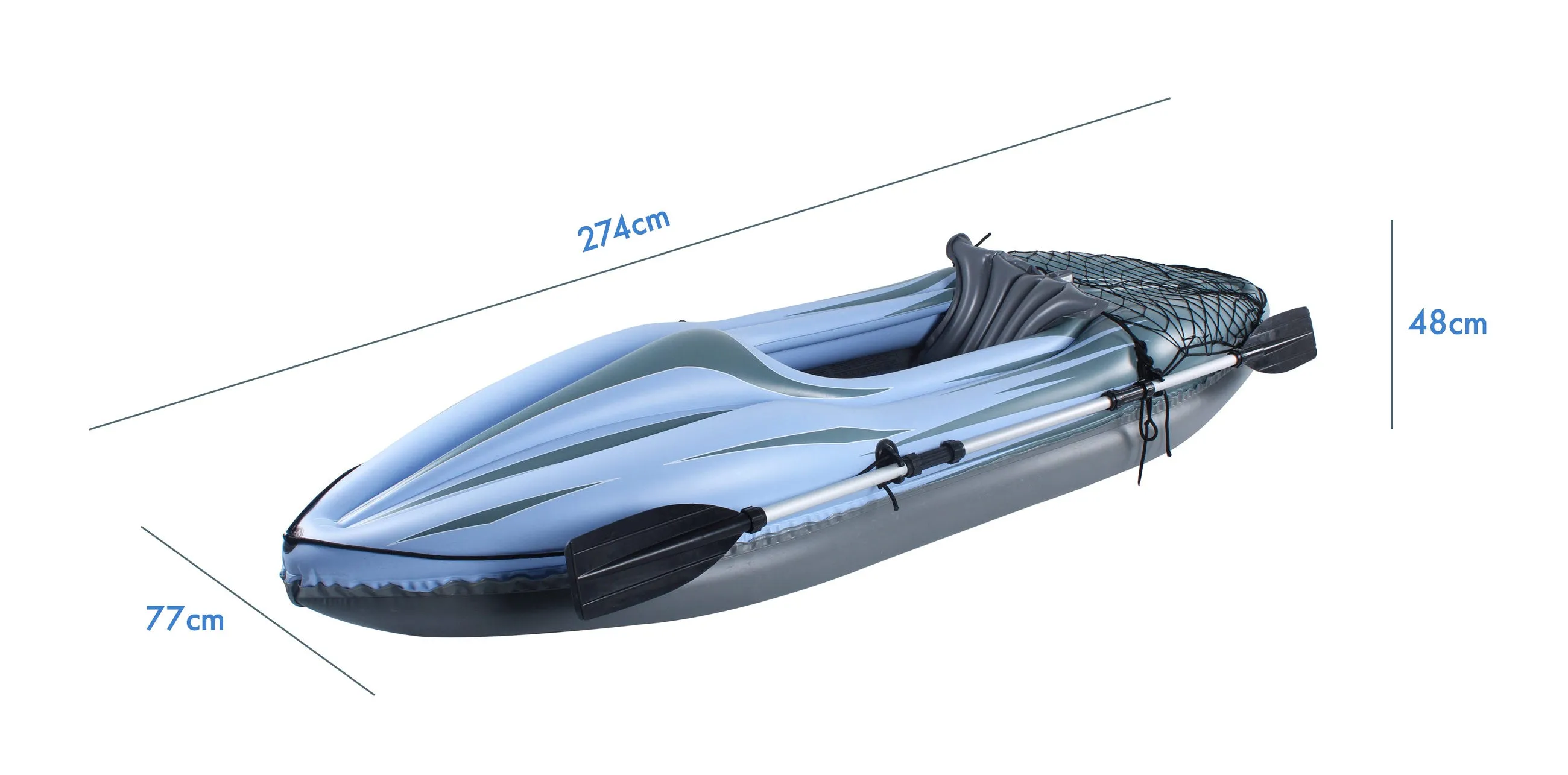 Inflatable Single Person Kayak, 100kg Capacity