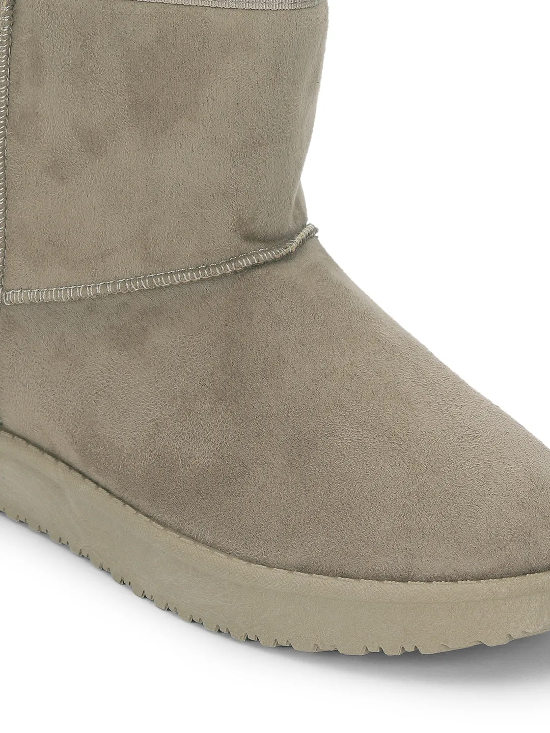 Khaki Suede Winter Stylish Medium Ankle Boots (TC-RS3683M-KHA)