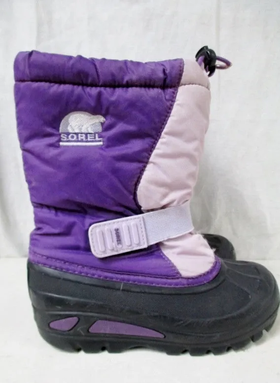 Kids Toddler Girls SOREL Insulated Rain Snow Duck Boots Shoes Winter PURPLE 13