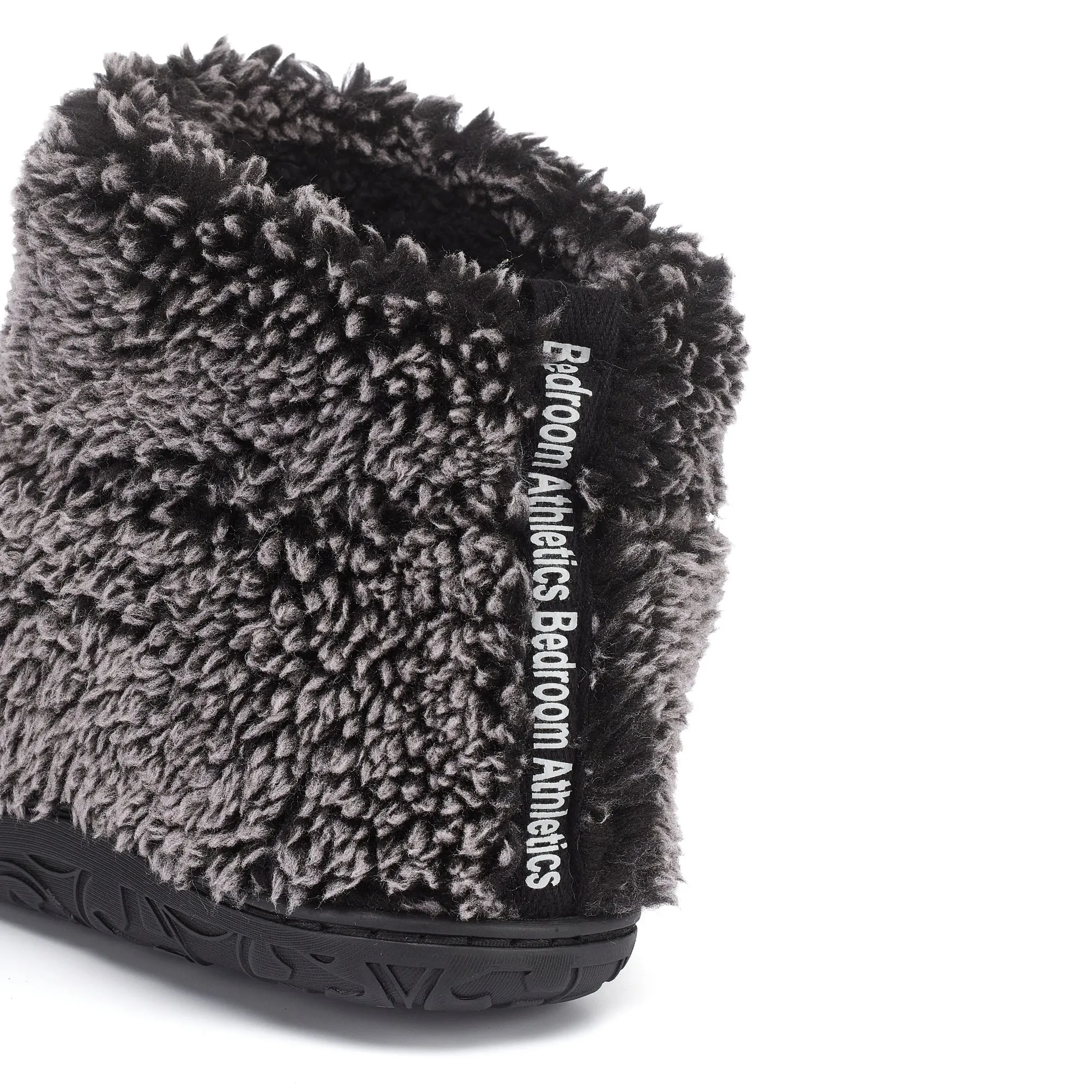 Leonardo - Shorter Length 100% Recycled Snow Tipped Sherpa Slipper Boot - Washed Black