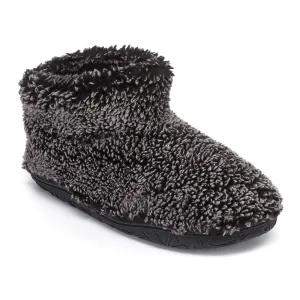 Leonardo - Shorter Length 100% Recycled Snow Tipped Sherpa Slipper Boot - Washed Black