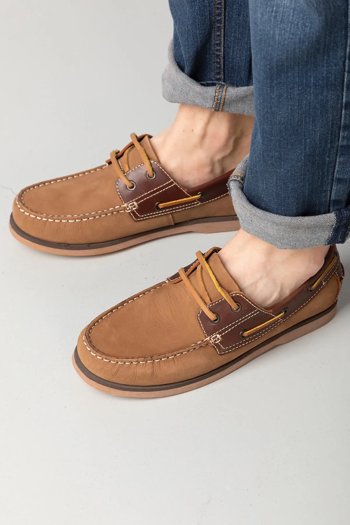 Mens Leather Deck Shoes - Sandsend II