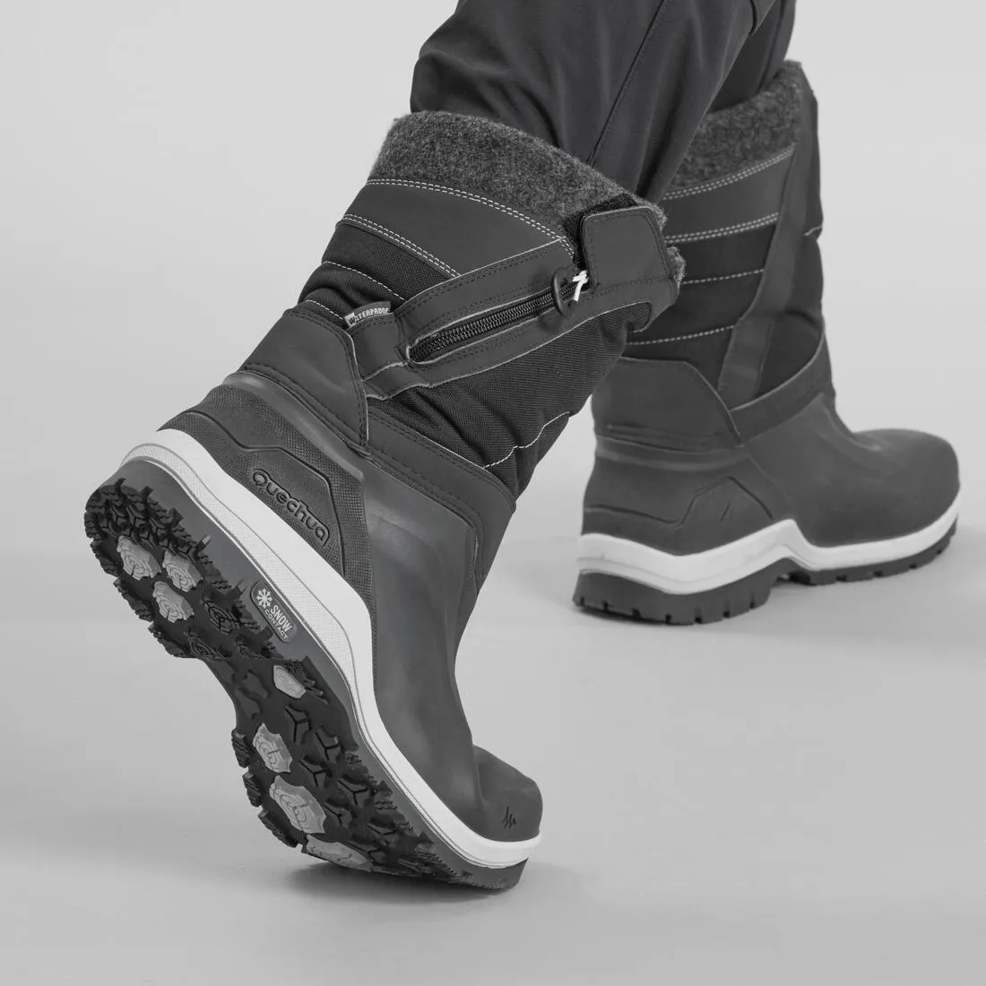 Men's Warm Waterproof  Snow Hiking Boots - SH500 X-WARM -  Zip.