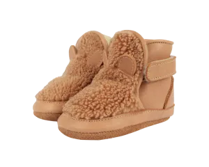 Richy Booties | Teddy Bear | Light Maple Curly Faux Fur