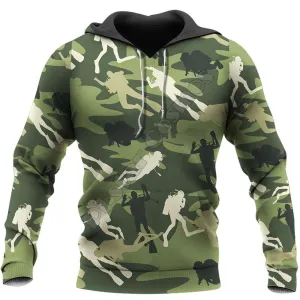 Scuba diving Hoodie Summer Men | Scuba Diving Camouflage