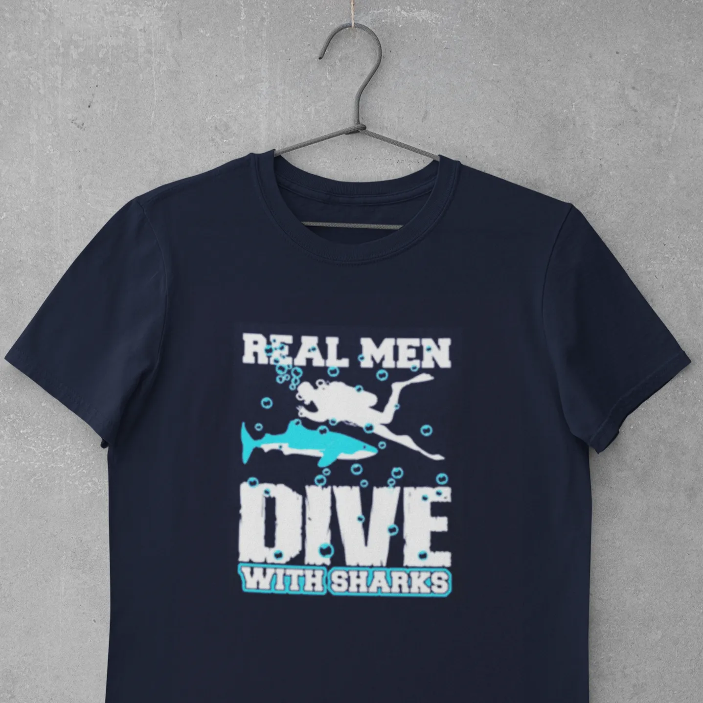 Scuba diving T-Shirt for Men | Real Men dive with sharks