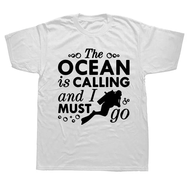 Scuba diving T-Shirt for Men | The ocean is calling