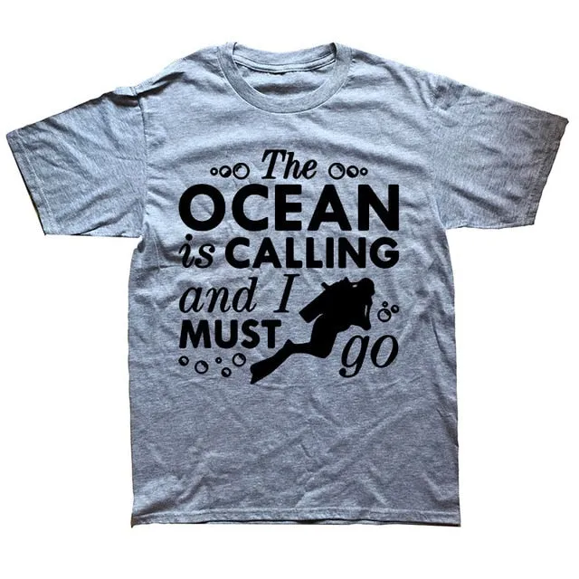 Scuba diving T-Shirt for Men | The ocean is calling