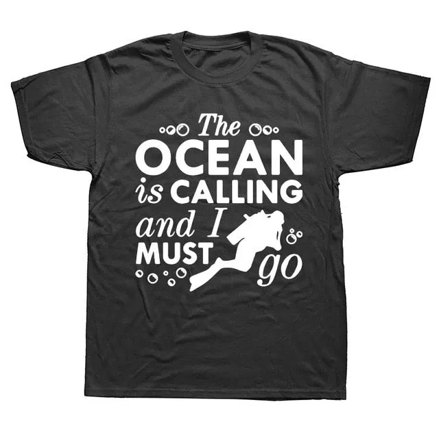 Scuba diving T-Shirt for Men | The ocean is calling