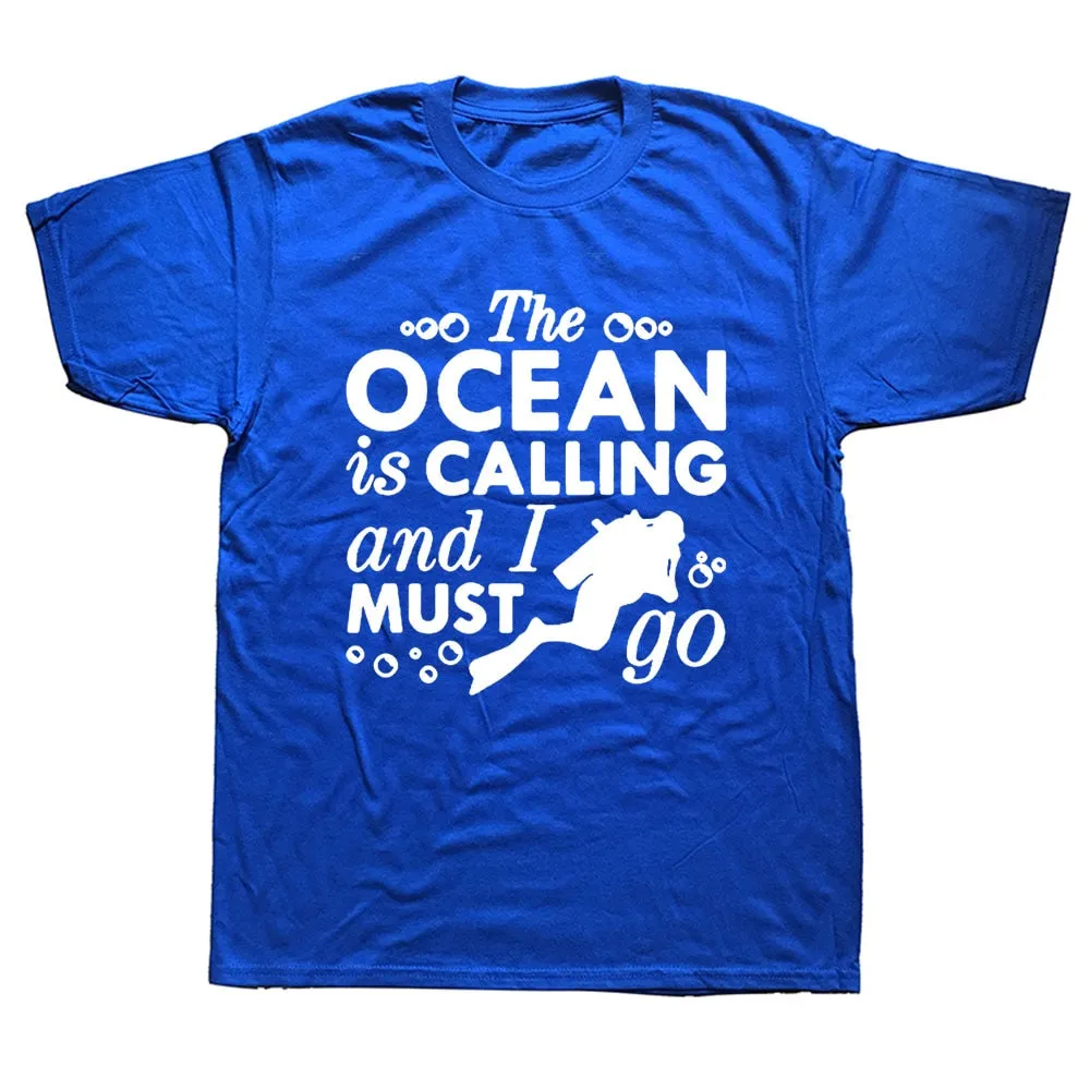 Scuba diving T-Shirt for Men | The ocean is calling