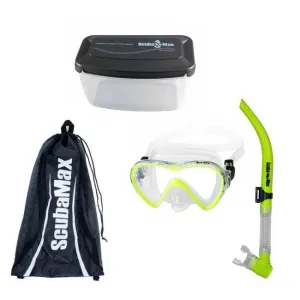 Scuba Max MK-118 Evora Mask, SK-215 Air Supply II, Mask box and Snorkeling Bag Snorkel Combo