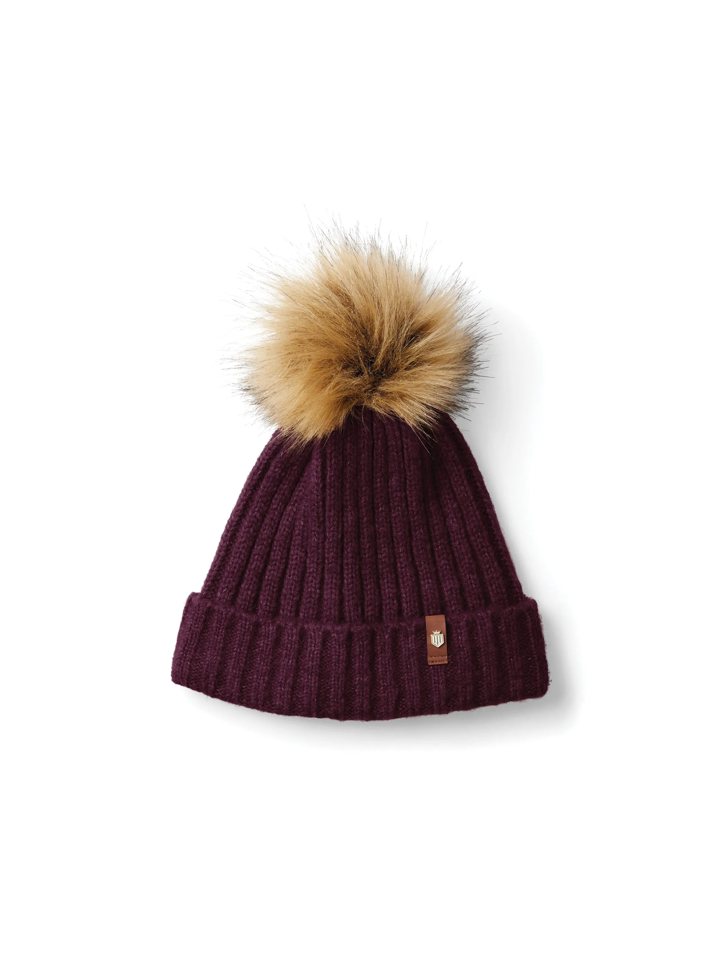 Signature Knitted Bobble Hat - Plum