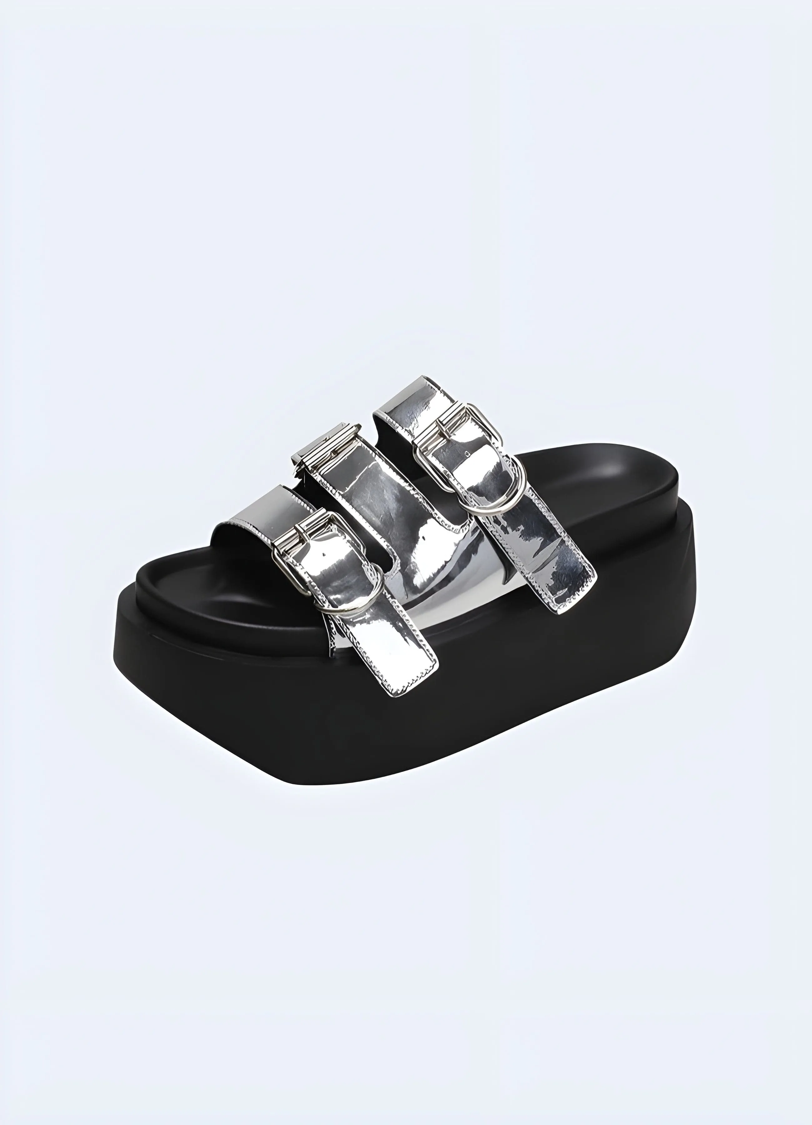 Silver Chunky Sandals