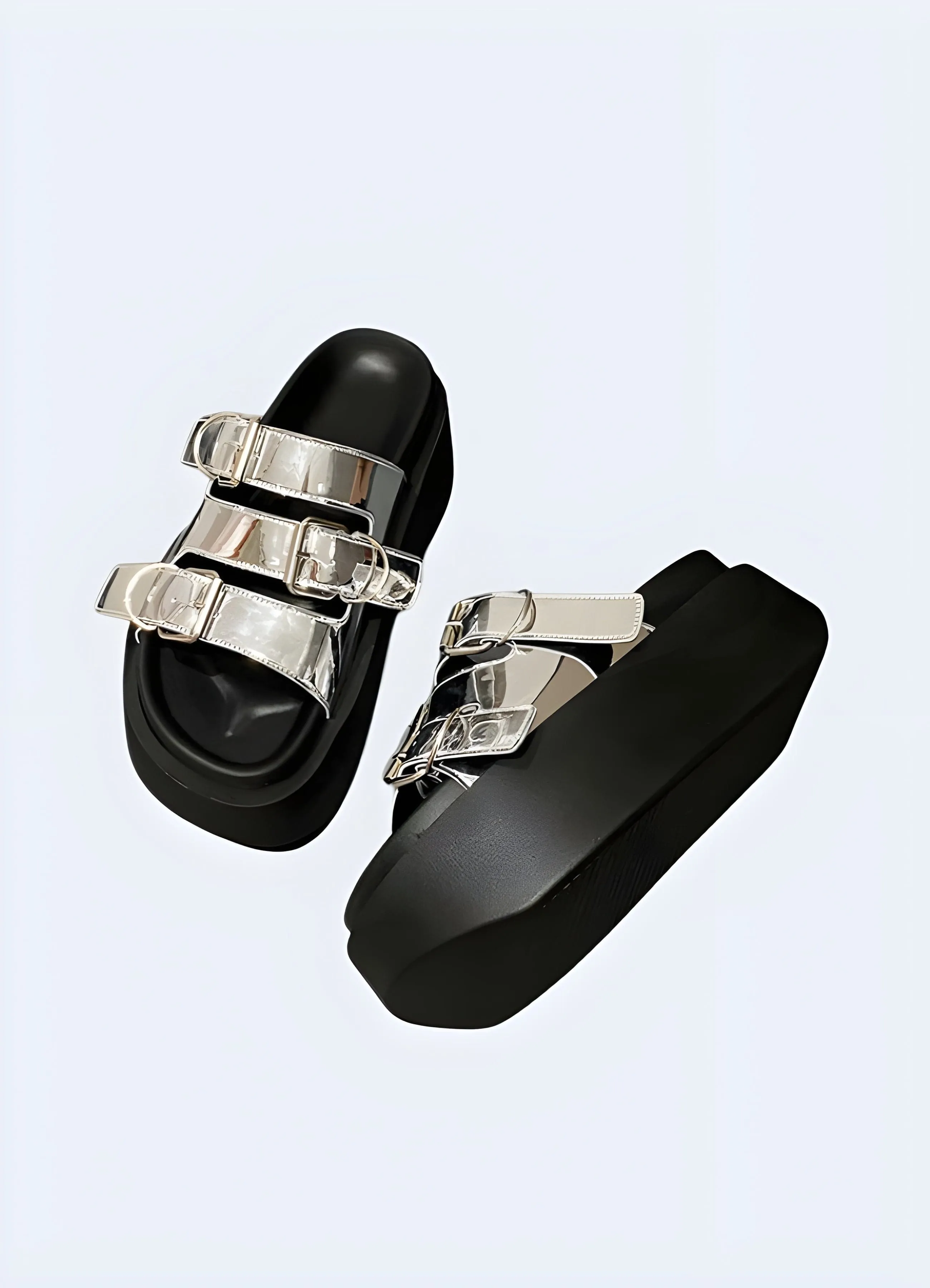 Silver Chunky Sandals