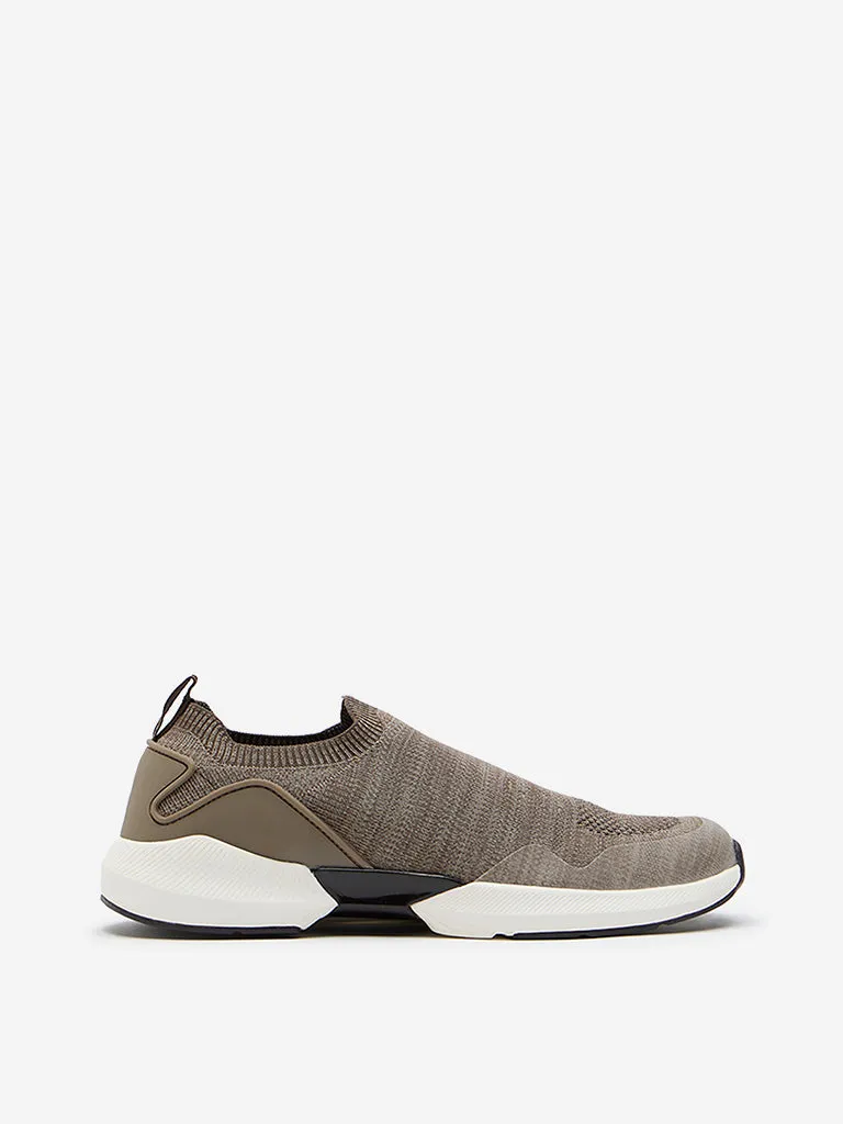 SOLEPLAY Taupe Knitted Slip-On Shoes